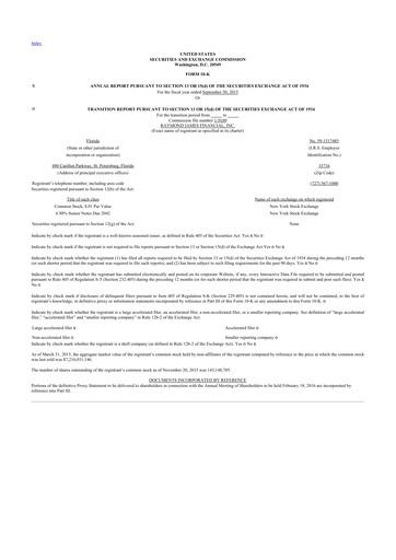 Miniature Raymond James Financial 10-K Rapport annuel 2015