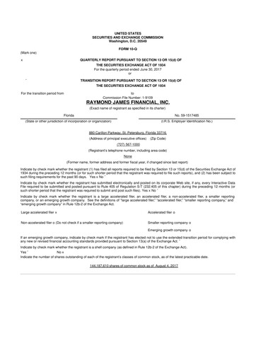 Thumbnail Raymond James Financial 10-Q Quarterly Report FY2017 