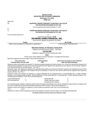 Thumbnail Raymond James Financial 10-Q Quarterly Report FY2022 