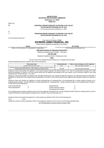 Thumbnail Raymond James Financial 10-Q Quarterly Report FY2025 