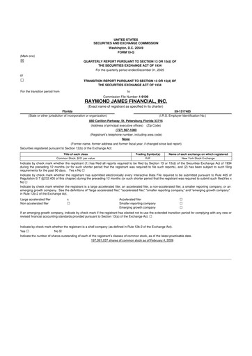 Miniature Raymond James Financial 10-Q Rapport trimestriel 2026 