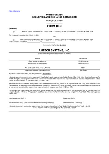Thumbnail Amtech Systems 10-Q Quarterly Report FY2012 