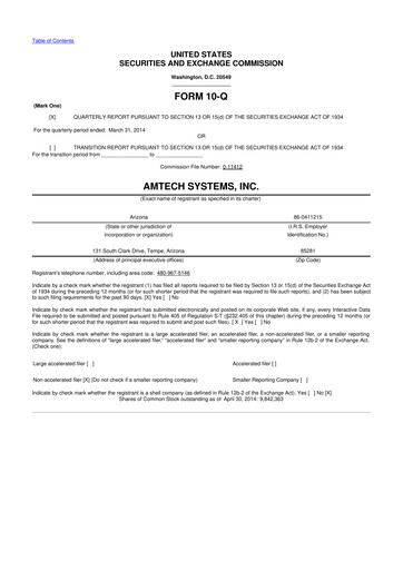 Thumbnail Amtech Systems 10-Q Quarterly Report FY2014 
