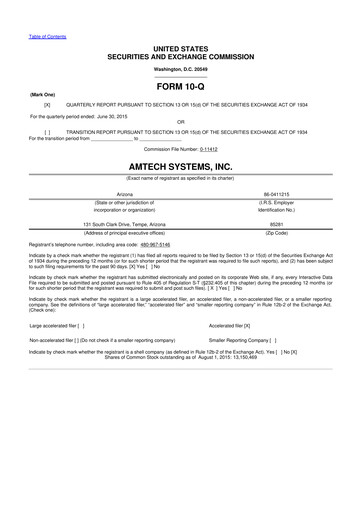 Thumbnail Amtech Systems 10-Q Quarterly Report FY2015 