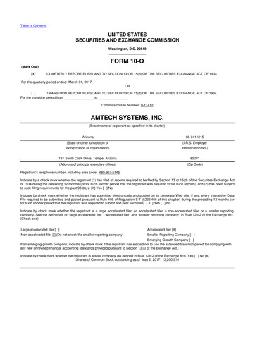 Thumbnail Amtech Systems 10-Q Quarterly Report FY2017 