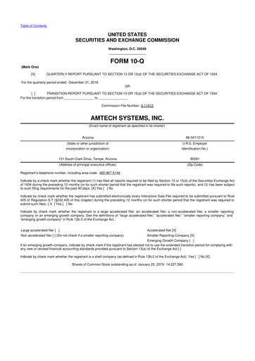 Thumbnail Amtech Systems 10-Q Quarterly Report FY2019 
