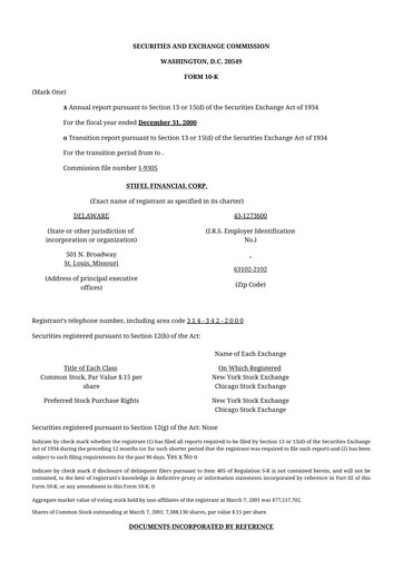 Thumbnail Stifel
 10-K Annual Report 