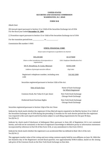 Thumbnail Stifel
 10-K Annual Report 