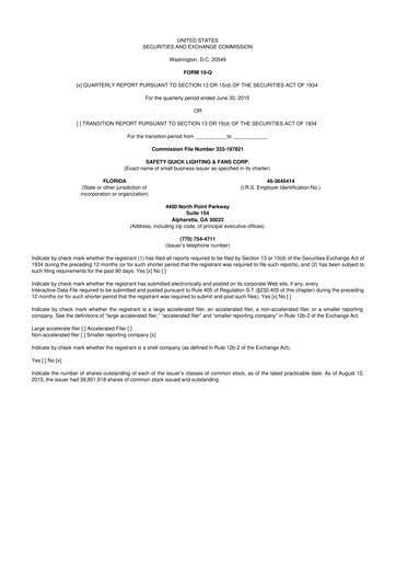 Thumbnail SKYX Platforms 10-Q Quarterly Report FY2015 