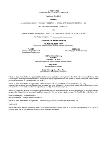 Thumbnail SKYX Platforms 10-Q Quarterly Report FY2016 