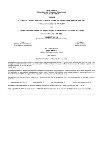 Thumbnail Netcapital 10-Q Quarterly Report FY2018 