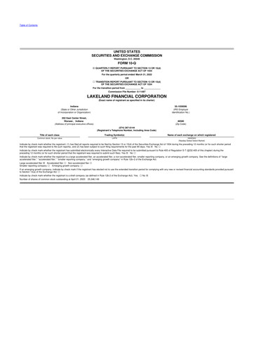 Thumbnail Lakeland Financial Corp 10-Q Quarterly Report FY2022 