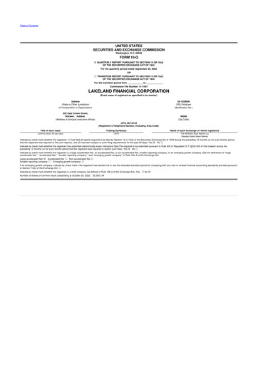 Thumbnail Lakeland Financial Corp 10-Q Quarterly Report FY2022 