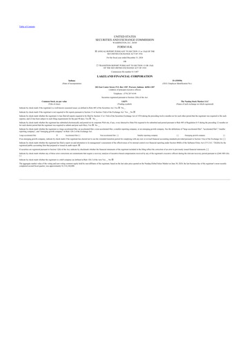 Thumbnail Lakeland Financial Corp 10-K Annual Report 2024