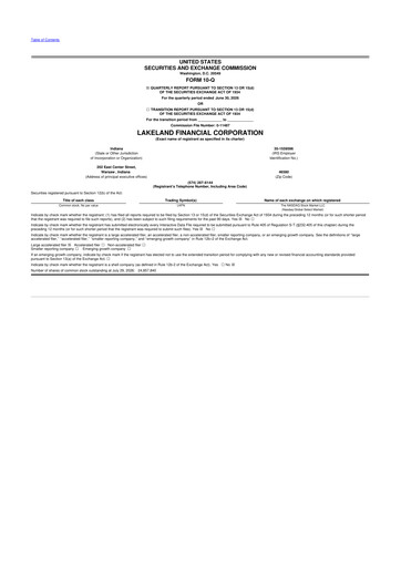Thumbnail Lakeland Financial Corp 10-Q Quarterly Report FY2026 