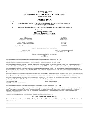 Thumbnail Micron Technology 10-K Annual Report 