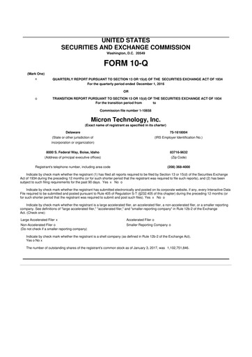 Thumbnail Micron Technology 10-Q Quarterly Report FY2017 