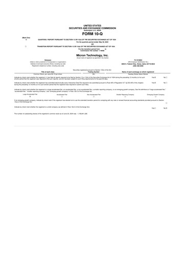 Thumbnail Micron Technology 10-Q Quarterly Report FY2024 