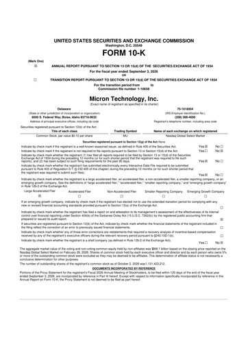 Miniature Micron Technology 10-K Rapport annuel 2026