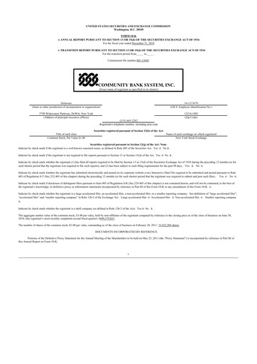 Thumbnail Community Financial System 10-K Annual Report 