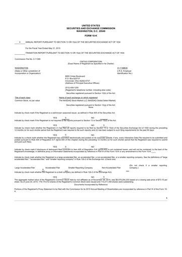 Thumbnail Cintas 10-K Annual Report 2015