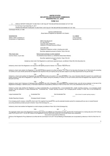 Thumbnail Cintas 10-K Annual Report 2017