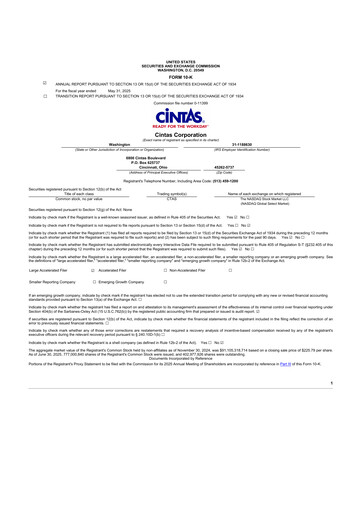 Thumbnail Cintas 10-K Annual Report 2025