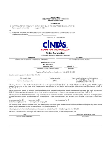 Thumbnail Cintas 10-Q Quarterly Report FY2027 Q1