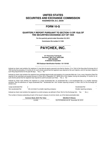 Vorschaubild Paychex 10-Q Quartalsbericht 2016 