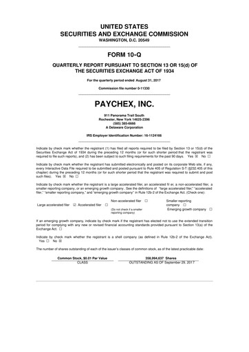 Vorschaubild Paychex 10-Q Quartalsbericht 2018 