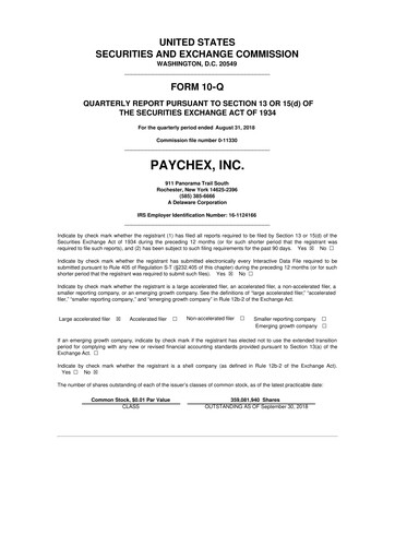 Vorschaubild Paychex 10-Q Quartalsbericht 2019 