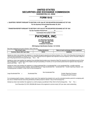 Vorschaubild Paychex 10-Q Quartalsbericht 2020 