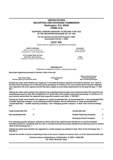 Thumbnail Culp, Inc. 10-Q Quarterly Report FY2026 