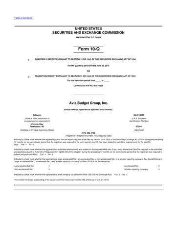 Thumbnail Avis Budget Group
 10-Q Quarterly Report FY2015 