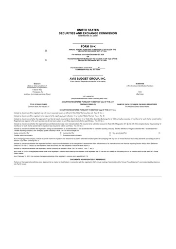 Thumbnail Avis Budget Group
 10-K Annual Report 2020