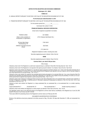 Thumbnail Franklin Financial Services Corporation 10-K Annual Report 2015
