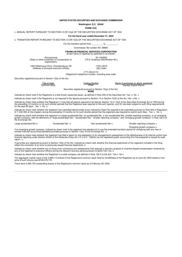 Thumbnail Franklin Financial Services Corporation 10-K Annual Report 2023