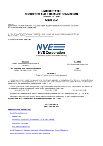 Thumbnail NVE Corporation
 10-Q Quarterly Report FY 