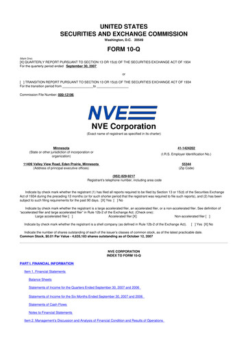 Thumbnail NVE Corporation
 10-Q Quarterly Report FY 