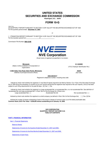 Thumbnail NVE Corporation
 10-Q Quarterly Report FY 