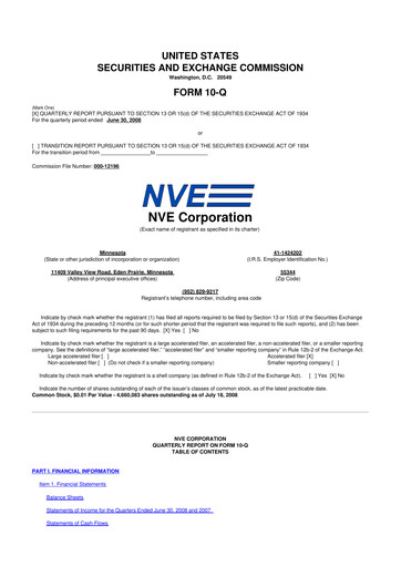 Thumbnail NVE Corporation
 10-Q Quarterly Report FY 