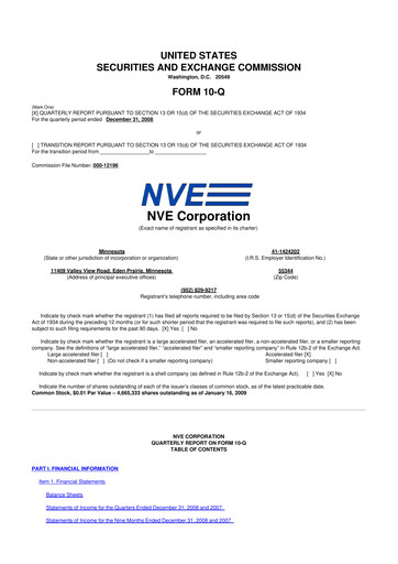 Thumbnail NVE Corporation
 10-Q Quarterly Report FY 