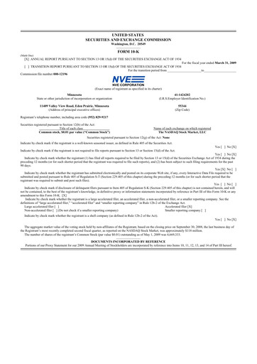 Thumbnail NVE Corporation
 10-K Annual Report 