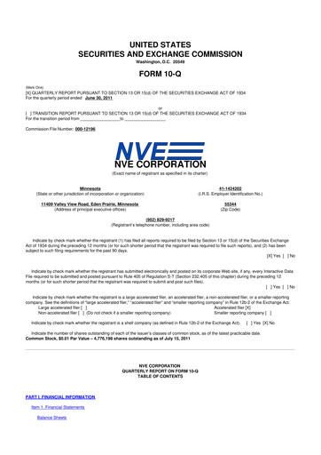 Thumbnail NVE Corporation
 10-Q Quarterly Report FY 
