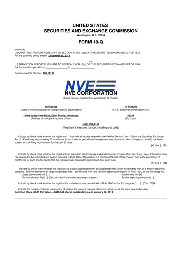Thumbnail NVE Corporation
 10-Q Quarterly Report FY2014 