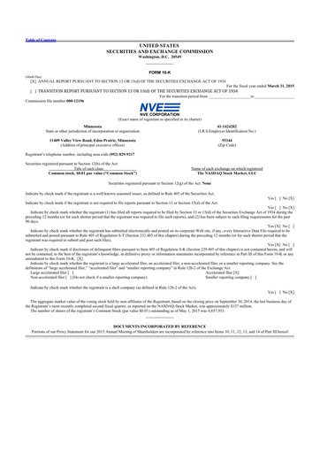 Thumbnail NVE Corporation
 10-K Annual Report 2015