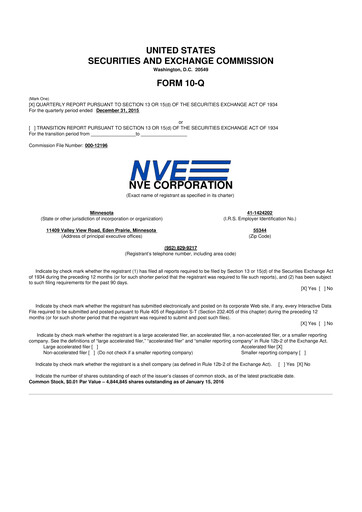 Thumbnail NVE Corporation
 10-Q Quarterly Report FY2016 