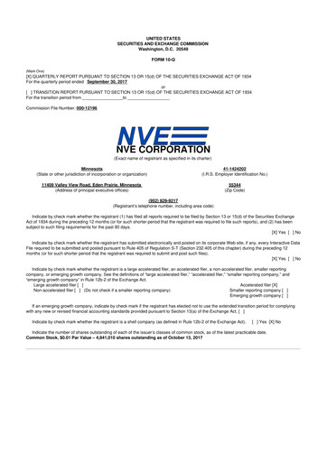 Thumbnail NVE Corporation
 10-Q Quarterly Report FY2018 