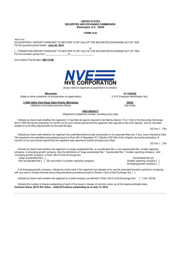 Thumbnail NVE Corporation
 10-Q Quarterly Report FY2019 