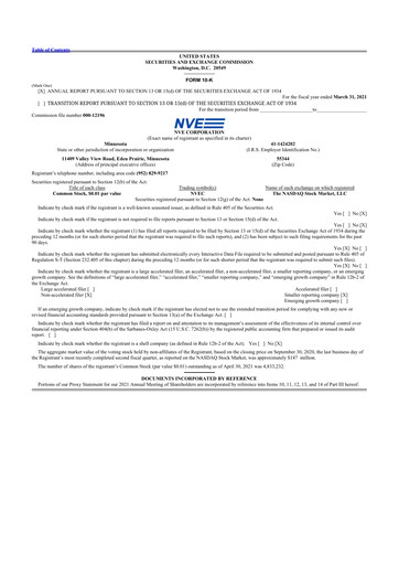 Thumbnail NVE Corporation
 10-K Annual Report 2021